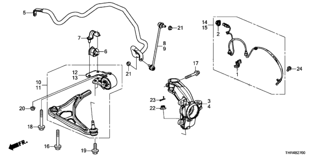 2019 Honda Odyssey Arm, Right Front (Lower) Diagram for 51350-THR-A00