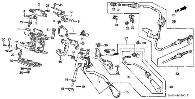 1998 Honda CR-V Select Lever Diagram