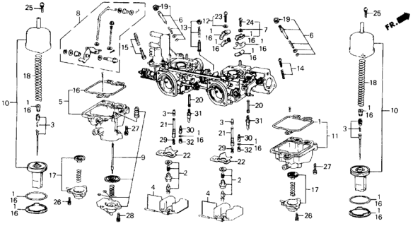 1989 Honda Prelude Needle Set, Jet Diagram for 16012-PK1-A00