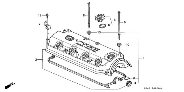 2000 Honda Accord Cover, Cylinder Head Diagram for 12310-PAA-L40