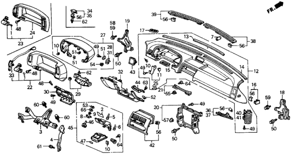 1989 Honda Prelude Garnish Assy., Meter Visor *YR94L* (PALMY SAND) Diagram for 77200-SF1-010ZC