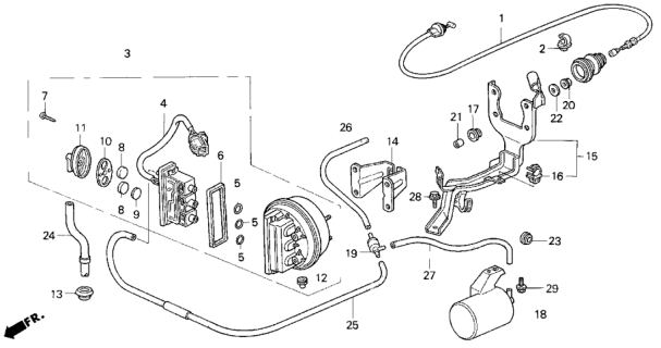 1994 Honda Prelude Stay, Actuator Diagram for 36613-P12-A00
