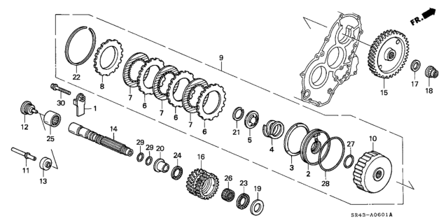 1994 Honda Civic Plate, Clutch End (2) (2.2) Diagram for 22552-PS5-003