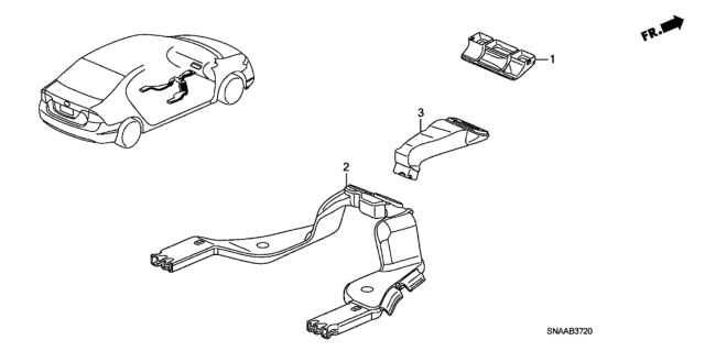 2009 Honda Civic Duct Assy., RR. Heater Diagram for 83331-SNA-A01