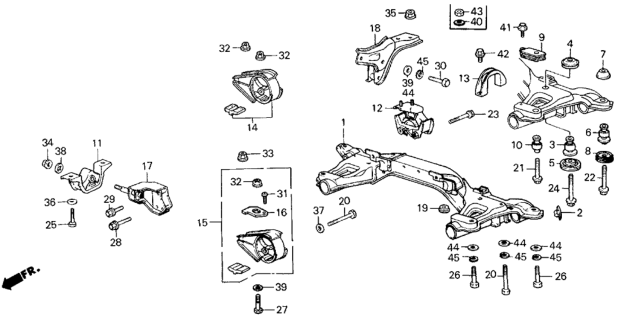 1984 Honda Civic Rubber, RR. Engine Mounting (MT) Diagram for 50810-SB2-030