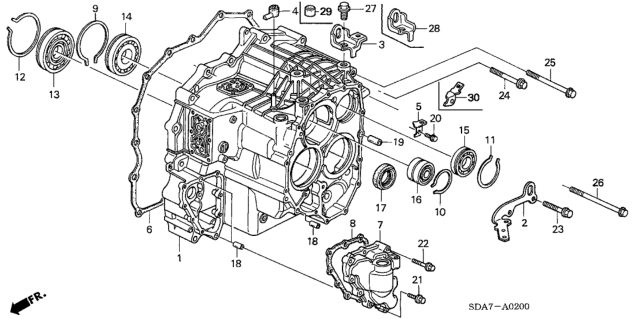 2005 Honda Accord Case, Transmission Diagram for 21210-RCL-A00