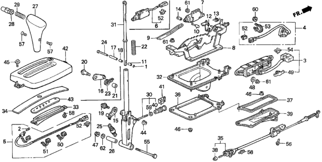 1994 Honda Del Sol Switch Assembly, Automatic Transaxle Gear Position Diagram for 35700-ST7-A01