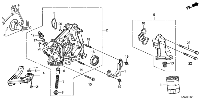 2012 Honda Accord Oil Pump (V6) Diagram