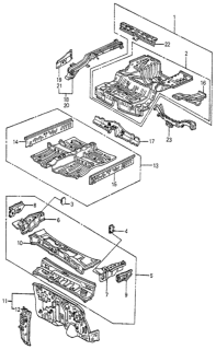1982 Honda Accord Body Structure Components Diagram 2