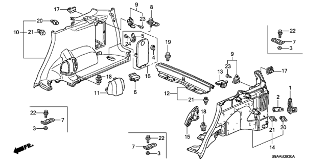 2006 Honda CR-V Lining Assy., RR. Panel *YR239L* (KI IVORY) Diagram for 84640-S9A-003ZD