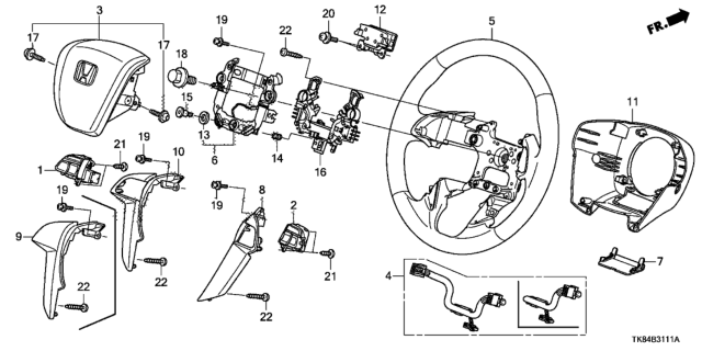 2012 Honda Odyssey Steering Wheel (SRS) Diagram
