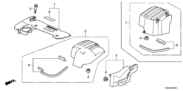2013 Honda Accord Set,Rubber Diagram for 12702-5A2-A00