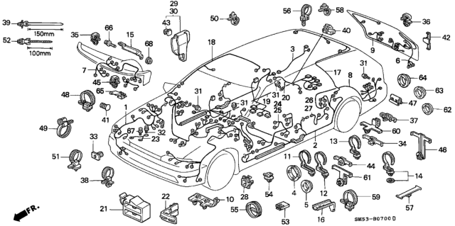 1991 Honda Accord Wire Harness, Door (Driver Side) Diagram for 32751-SM5-A10