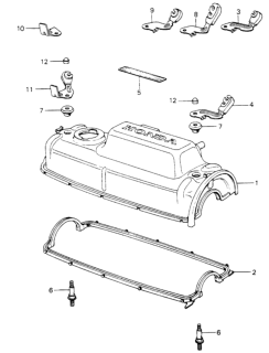 1982 Honda Civic Cover, Cylinder Head Diagram for 12310-PA5-010