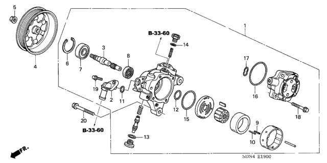 2003 Honda Accord P.S. Pump (L4) Diagram
