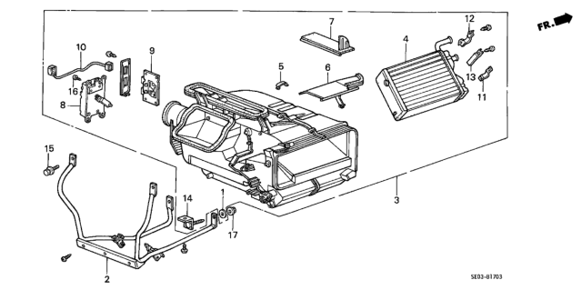 1986 Honda Accord Heater Unit Assy. Diagram for 79100-SE0-G03