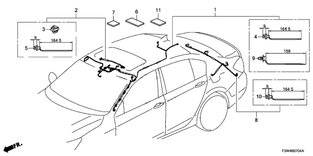 2014 Honda Accord Hybrid Wire Harn,Sunroof Diagram for 32155-T3V-A20