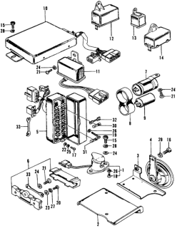 1973 Honda Civic Box Assembly, Main Fuse Diagram for 38250-634-008