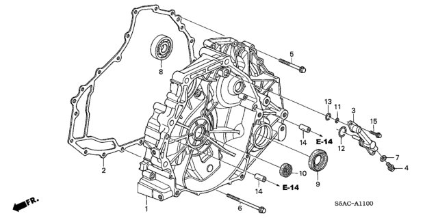 2005 Honda Civic CVT Flywheel Case (CVT) Diagram