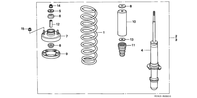 1997 Honda Civic Shock Absorber Assembly, Right Front Diagram for 51601-S04-A51