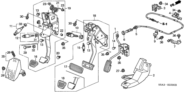 2001 Honda Civic Wire, Throttle Diagram for 17910-S5A-A03