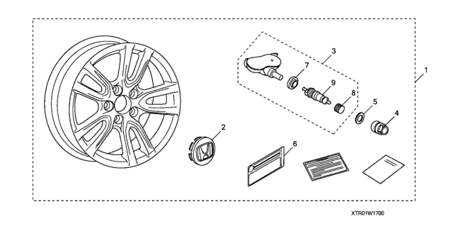 2012 Honda Civic Alloy Wheel (17") Diagram