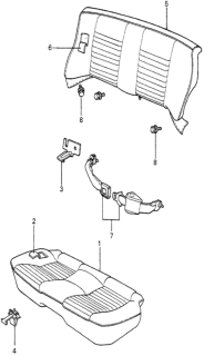 1980 Honda Prelude Cushion Assy., RR. Seat *Y11L* (SOFT IVORY) Diagram for 78110-692-674ZB