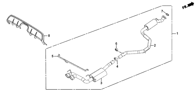 2011 Honda CR-Z Exhuast. Assembly Diagram for 18300-F27S-A05