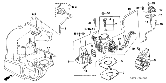 2004 Honda Insight Body Assembly, Throttle (Gy70A) Diagram for 16400-PHM-003