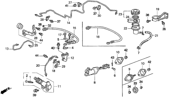 1994 Honda Prelude Cylinder Assembly, Slave Diagram for 46930-SM4-003