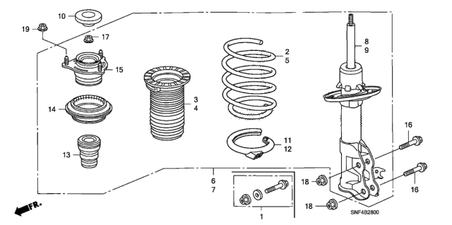 2006 Honda Civic Spring, Right Front Diagram for 51401-SNF-A01