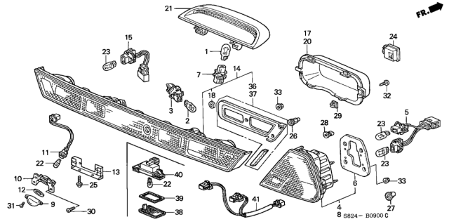 1999 Honda Accord Stay Diagram for 34106-SP0-A01