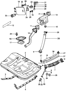 1980 Honda Accord Cover, Fuel Pipe Connector Diagram for 70462-671-010