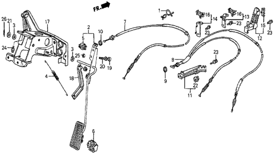 1987 Honda Prelude Clip, Cable (White) Diagram for 90690-SB0-003
