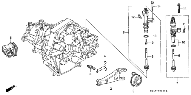 1998 Honda Civic MT Clutch Release Diagram