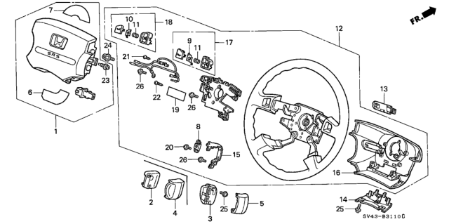 1997 Honda Accord Switch Assembly, Automatic Cruise Set Diagram for 36770-SV4-A81