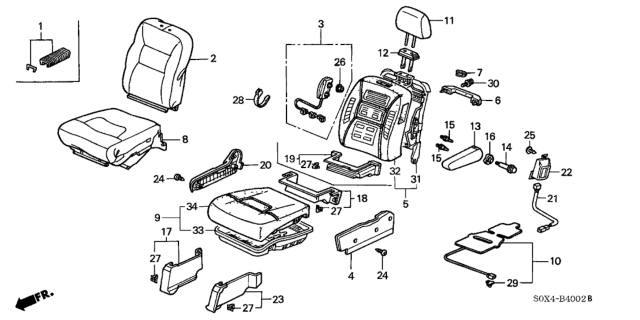 2003 Honda Odyssey Pad, Front Seat Cushion Diagram for 81137-S0X-A61