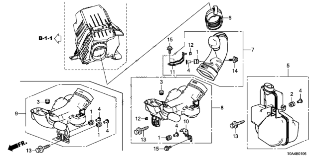 2015 Honda CR-V Tube Assembly B, Air I Diagram for 17253-5LA-A00