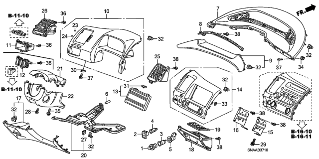 2009 Honda Civic Instrument Panel Garnish (Driver Side) Diagram