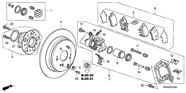 2011 Honda CR-V Disk, Rear Brake Drum In Diagram for 42510-SXS-A00