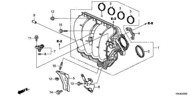 2013 Honda CR-V Stay, In. Manifold Diagram for 17132-R40-A00