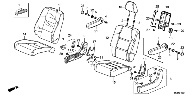 2015 Honda Odyssey Headrest Assy., Middle *YR400L* (LEA) (SIENNA BEIGE) Diagram for 81340-TK8-A42ZC