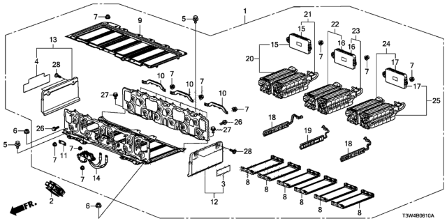 2014 Honda Accord Hybrid Set, Battery Module (B) Diagram for 1D070-5K1-405