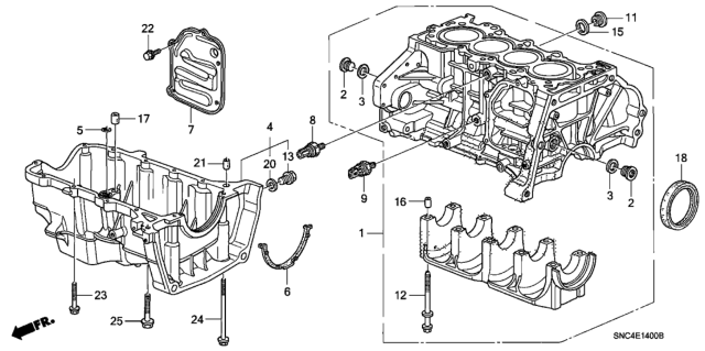 2010 Honda Civic Cylinder Block - Oil Pan Diagram