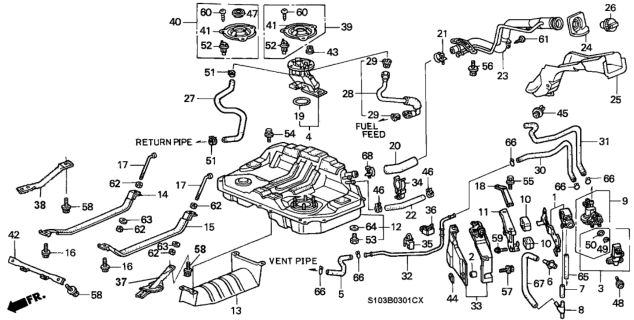 1998 Honda CR-V Fuel Tank Diagram