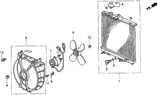 Radiator Complete Diagram for 19010-P30-505