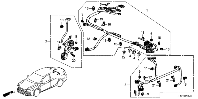 2014 Honda Accord Harness, R. Ipu (Lower) Diagram for 1N005-5K0-A00