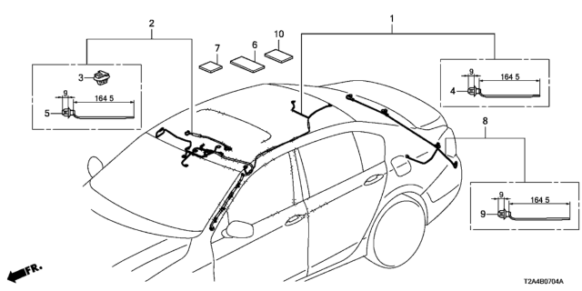 2015 Honda Accord Wire Harness, Interior Diagram for 32155-T2A-A02