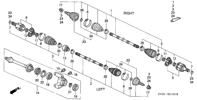 1994 Honda Accord Driveshaft Diagram