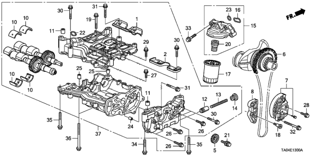 2009 Honda Accord Pump Assembly, Oil Diagram for 15100-R40-A02